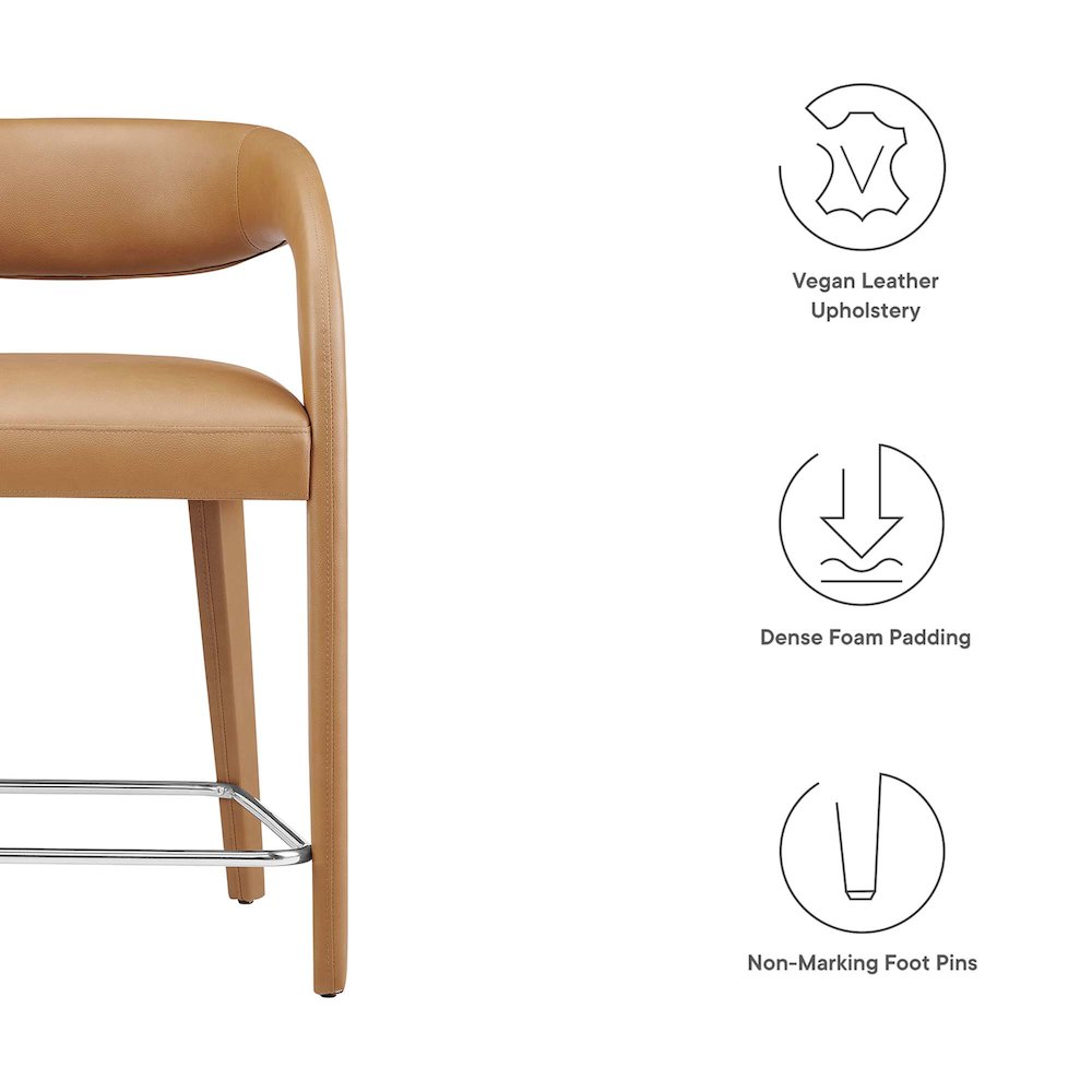 Pinnacle Vegan Leather Counter Stool Set of 2. Picture 2