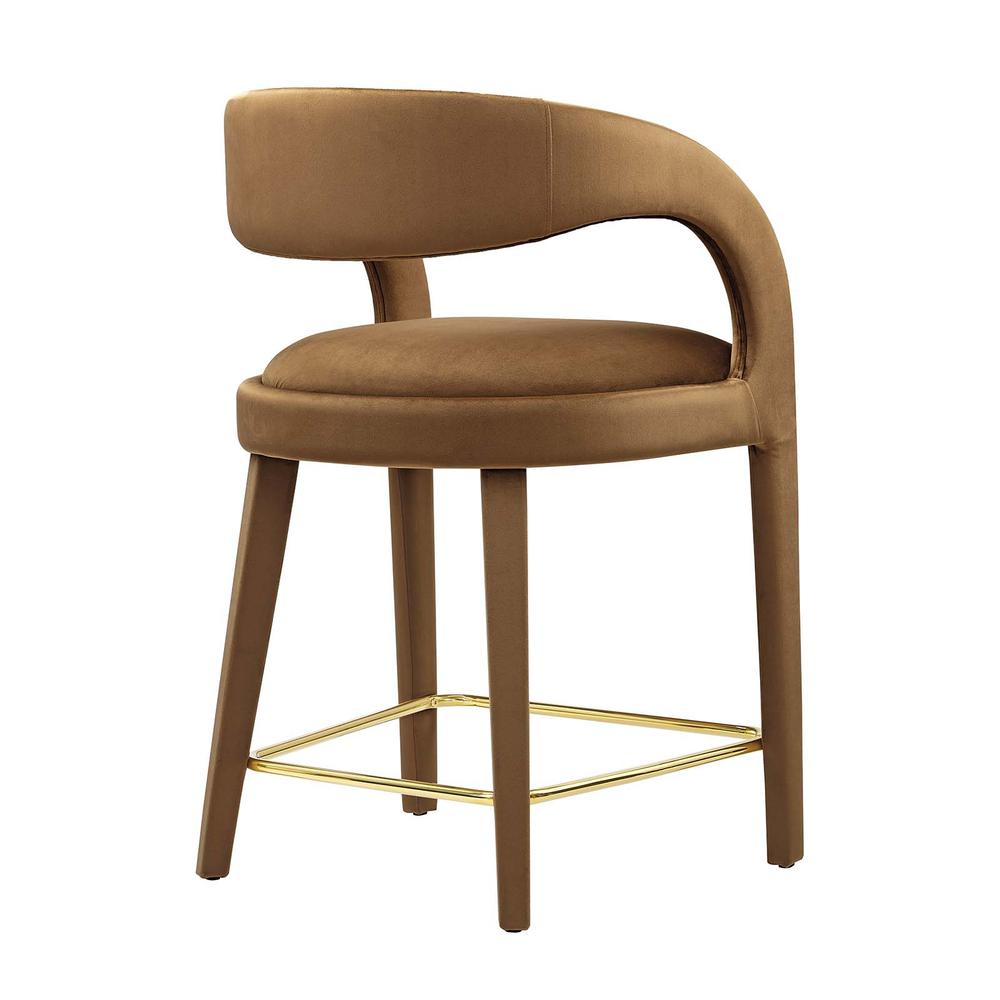 Pinnacle Performance Velvet Counter Stool Set of Two. Picture 3