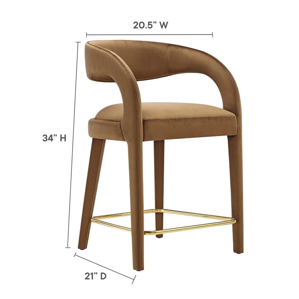 Pinnacle Performance Velvet Counter Stool Set of Two. Picture 8