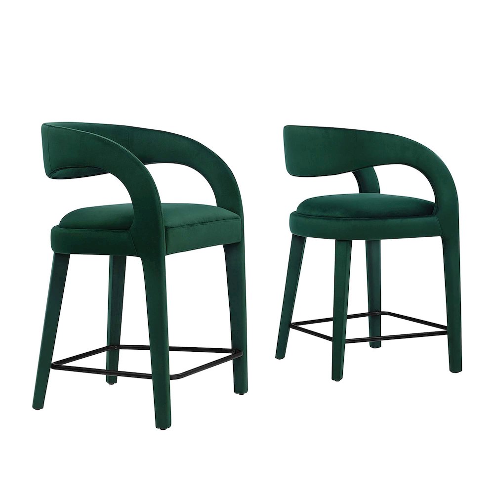 Pinnacle Performance Velvet Counter Stool Set of 2. Picture 1