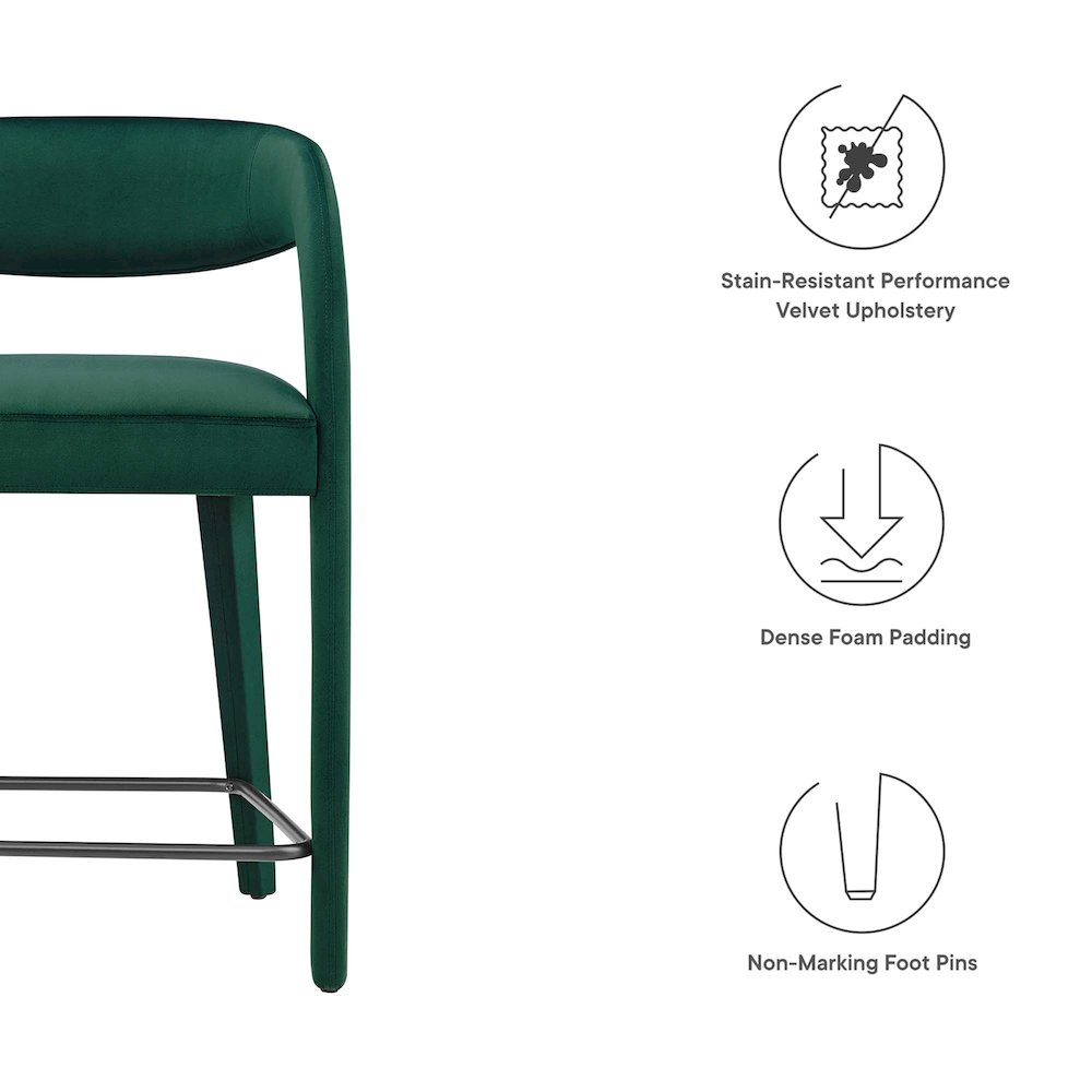 Pinnacle Performance Velvet Counter Stool Set of 2. Picture 2