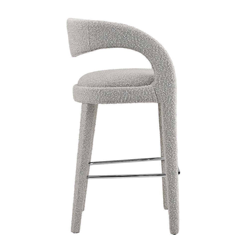 Pinnacle Boucle Upholstered Bar Stool Set of 2. Picture 4