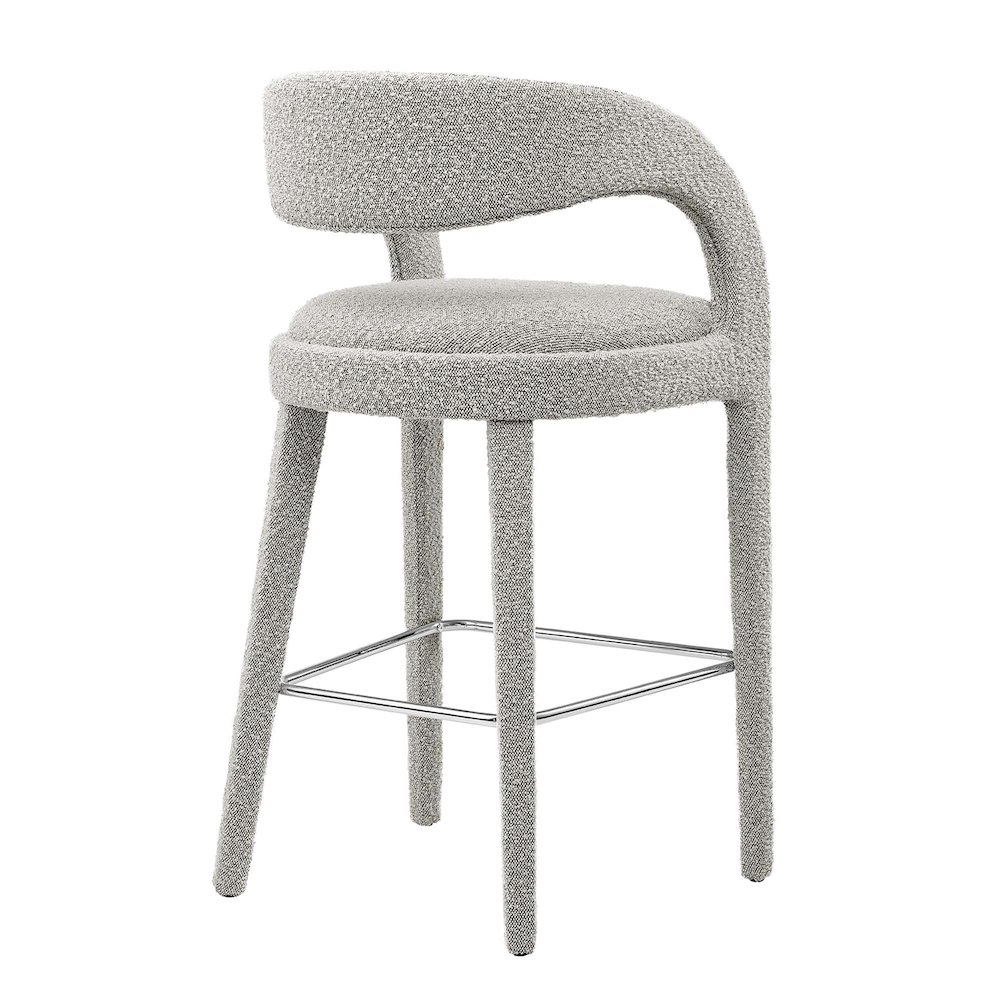 Pinnacle Boucle Upholstered Bar Stool Set of 2. Picture 5