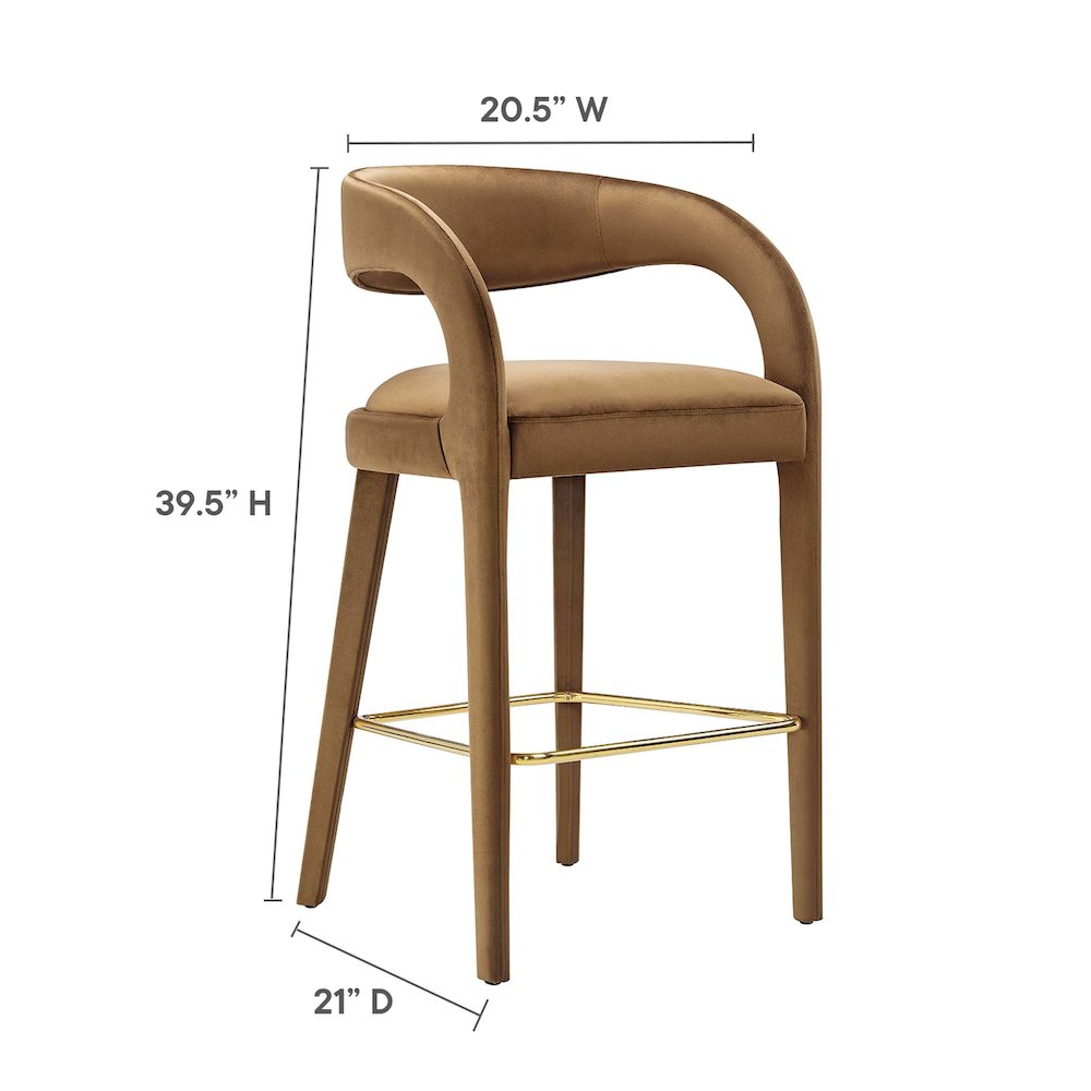 Pinnacle Performance Velvet Bar Stool Set of 2. Picture 3