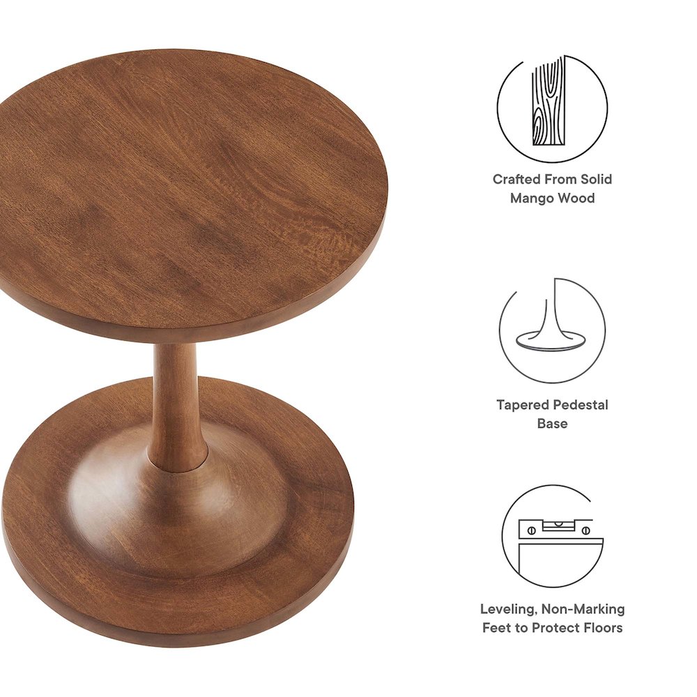 Lina Round Wood Side Table. Picture 2