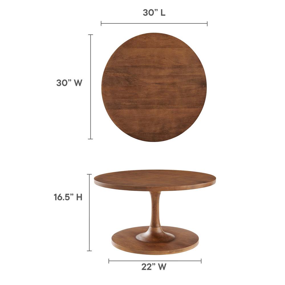 Lina Round Wood Coffee Table. Picture 6