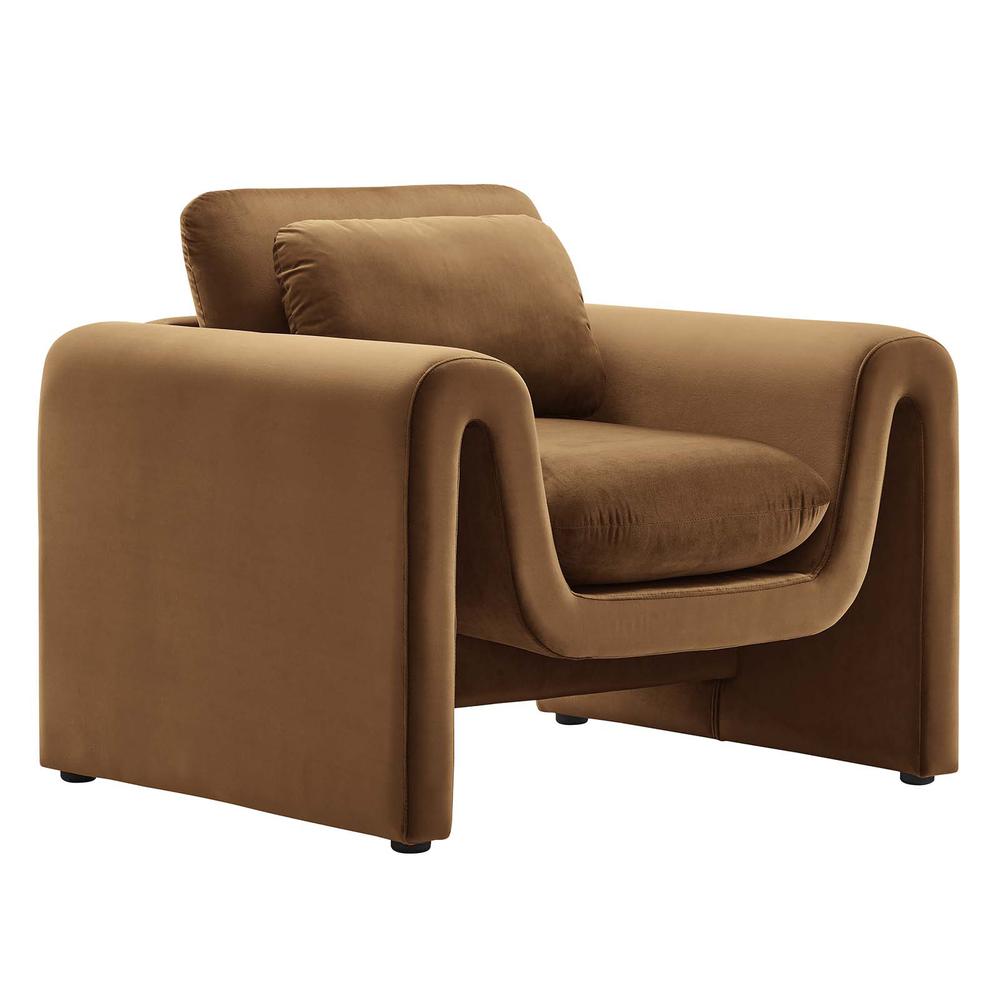 Waverly Performance Velvet Armchair. Picture 1