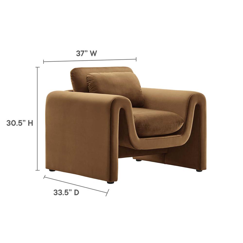 Waverly Performance Velvet Armchair. Picture 7