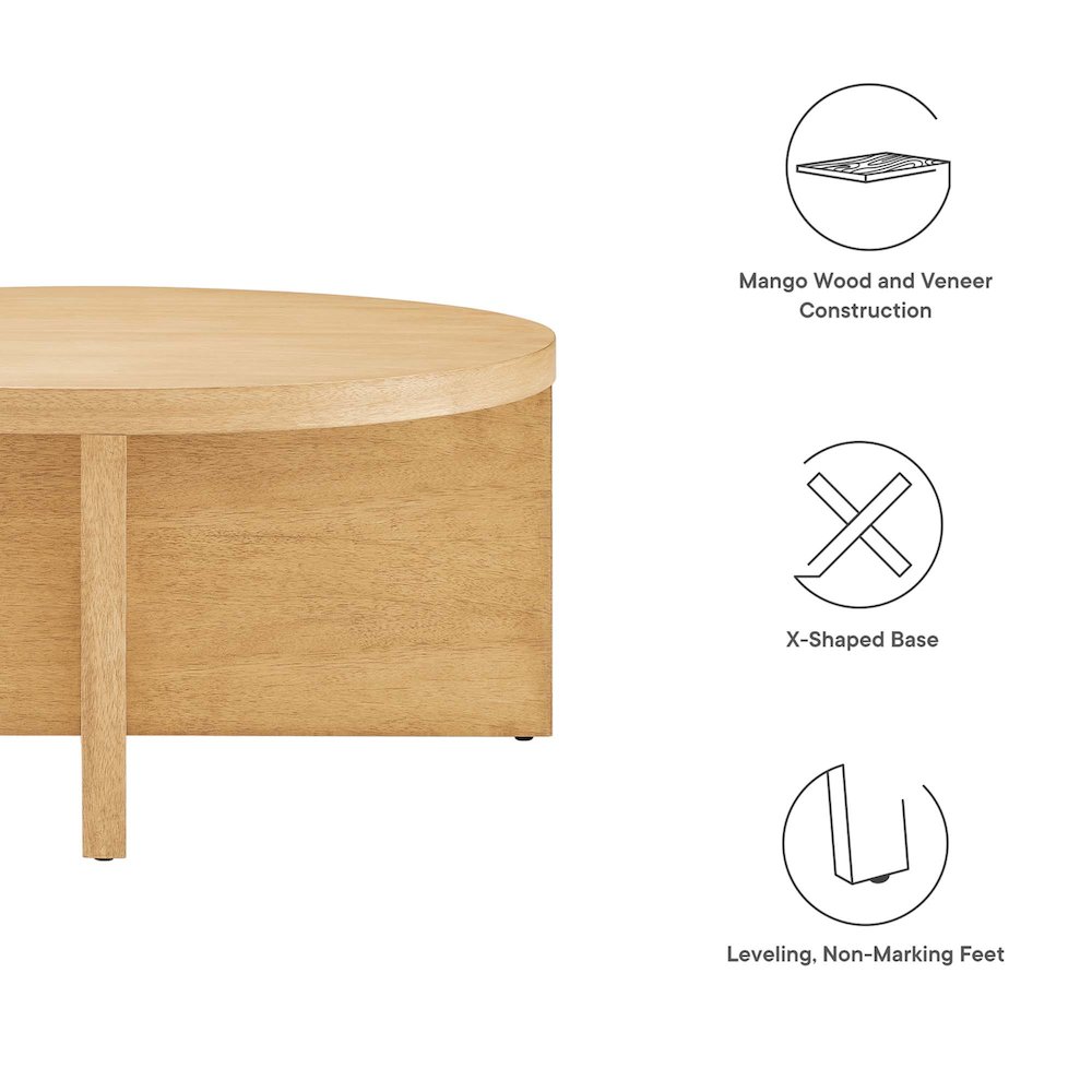 Silas Round Wood Coffee Table. Picture 2