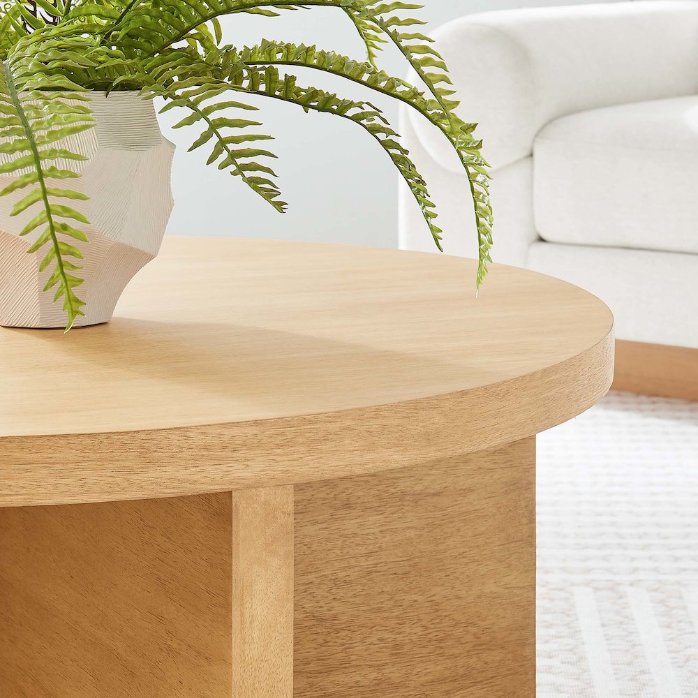 Silas Round Wood Coffee Table. Picture 8