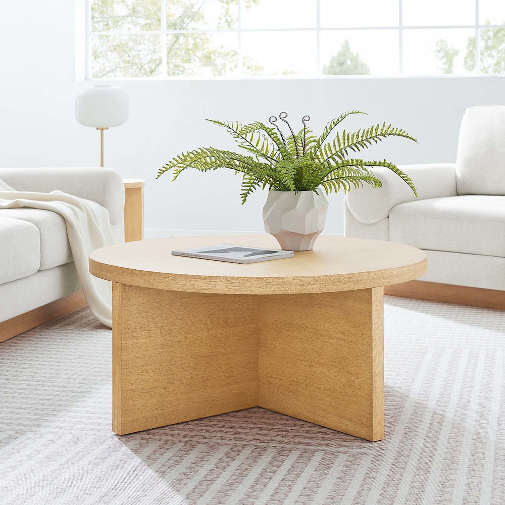 Silas Round Wood Coffee Table. Picture 7