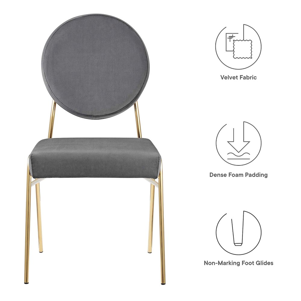 Craft Performance Velvet Dining Side Chairs Set of 2. Picture 2