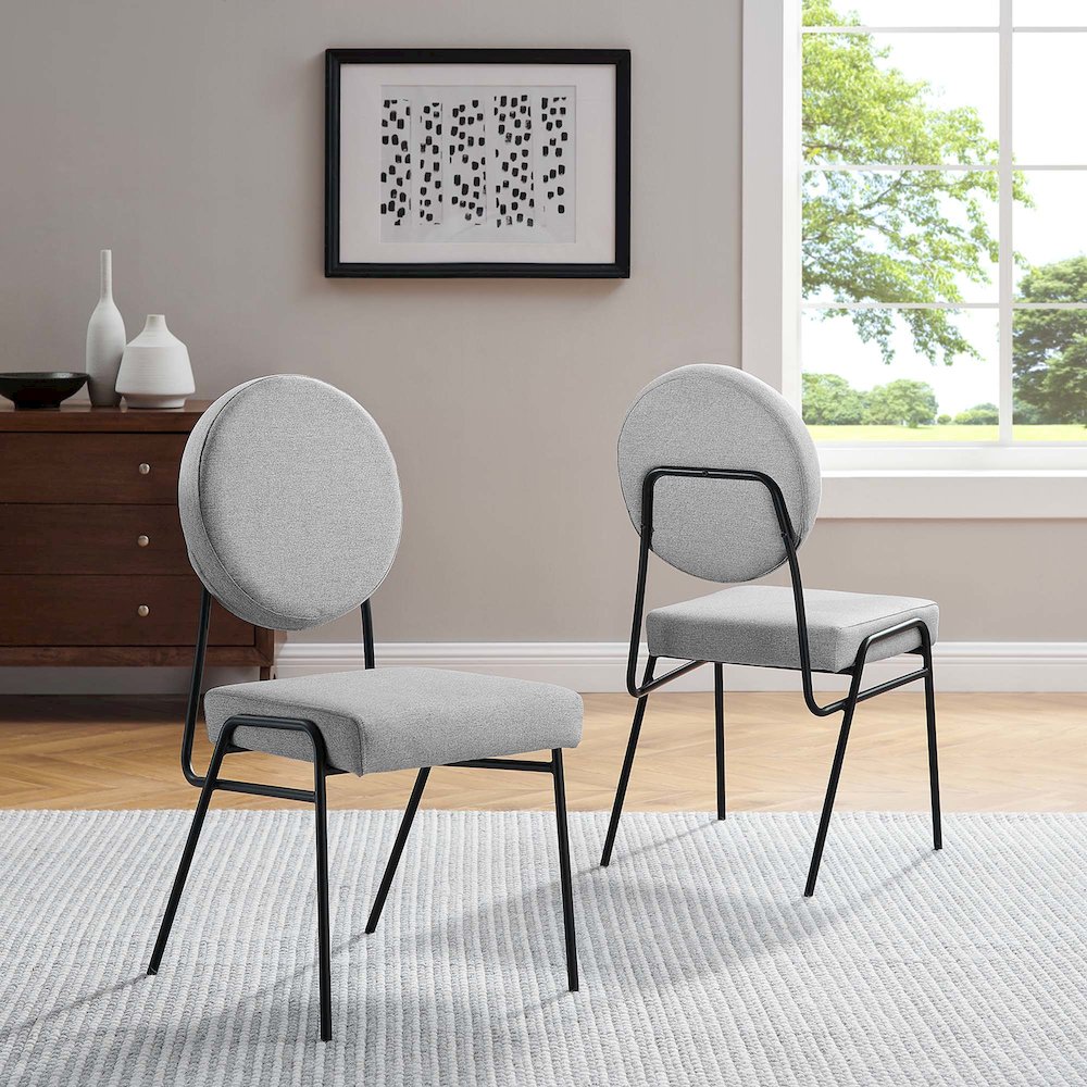 Craft Upholstered Fabric Dining Side Chairs Set of 2. Picture 9