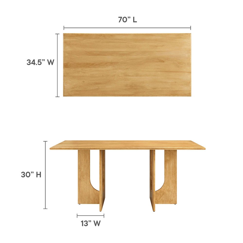 Rivian Rectangular 70" Wood Dining Table. Picture 3