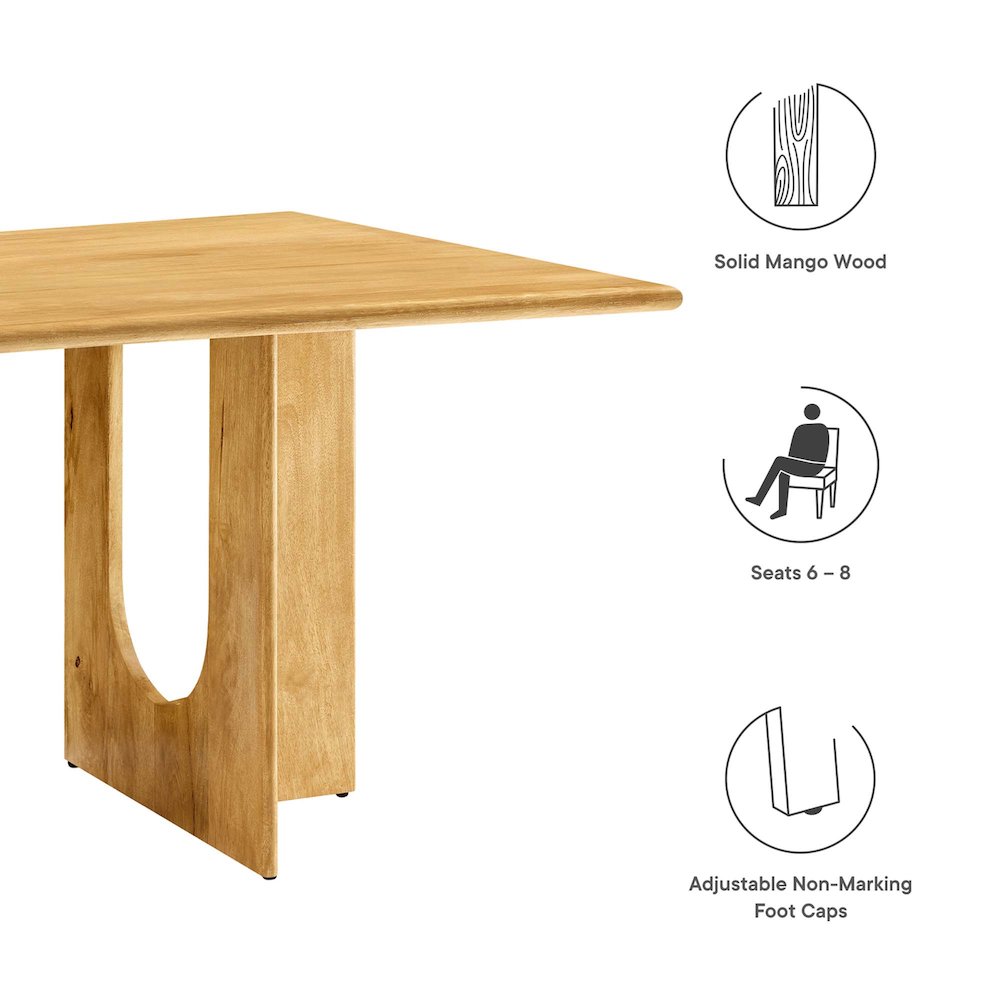 Rivian Rectangular 70" Wood Dining Table. Picture 2