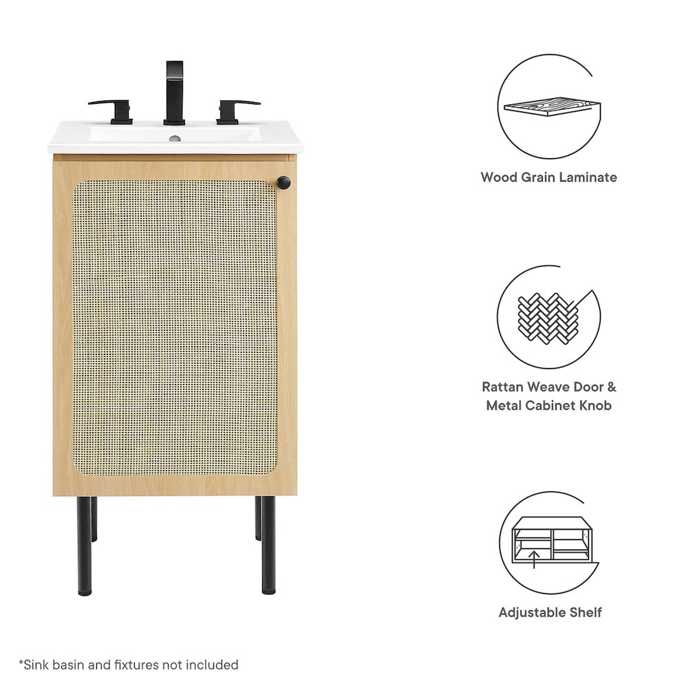 Chaucer 18" Bathroom Vanity Cabinet (Sink Basin Not Included). Picture 3