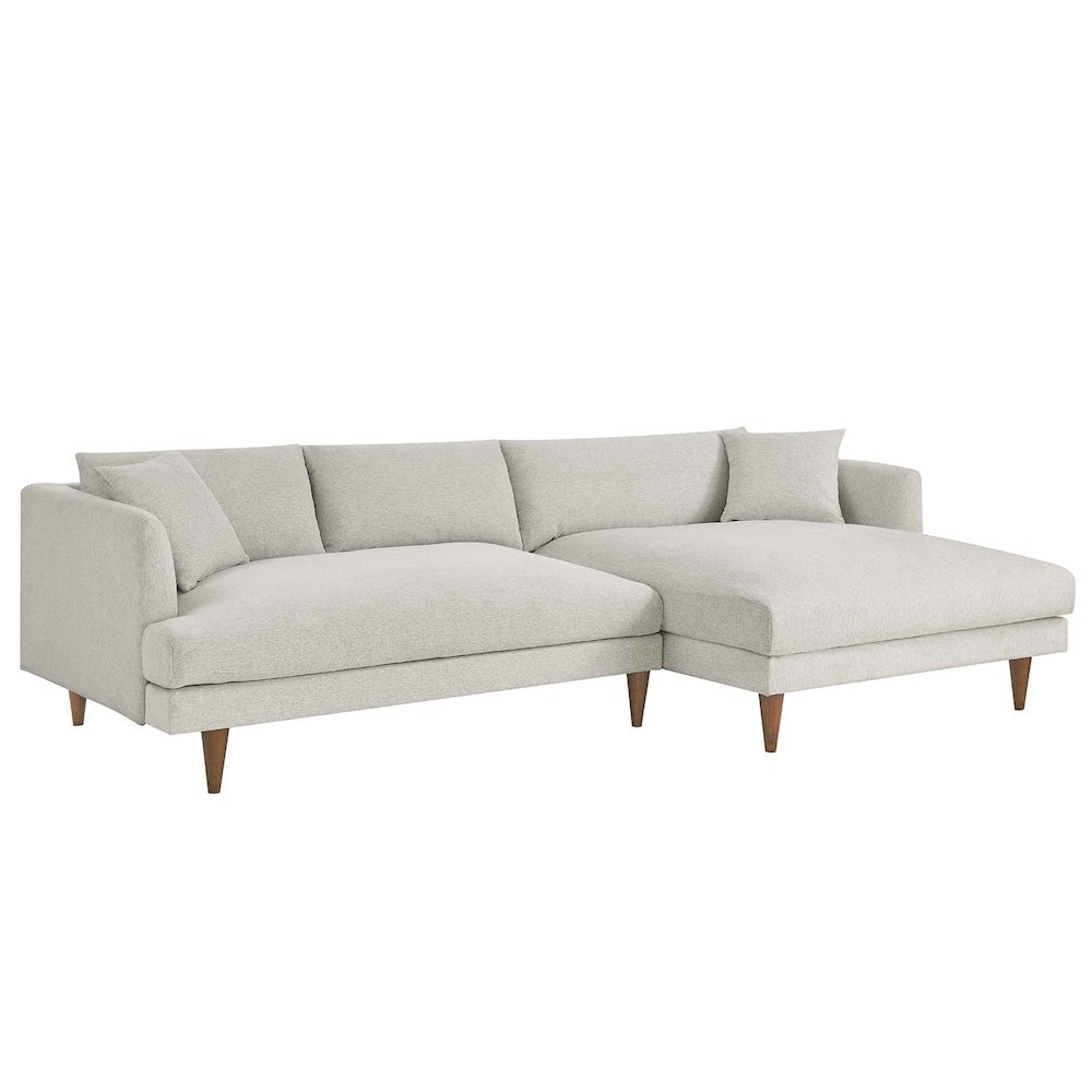 Zoya Right-Facing Down Filled Overstuffed Sectional Sofa. Picture 1