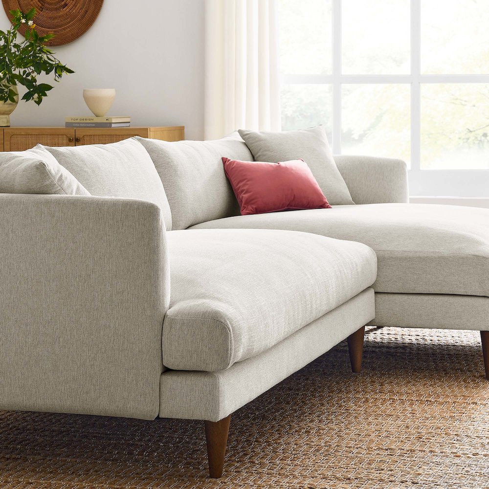 Zoya Right-Facing Down Filled Overstuffed Sectional Sofa. Picture 6