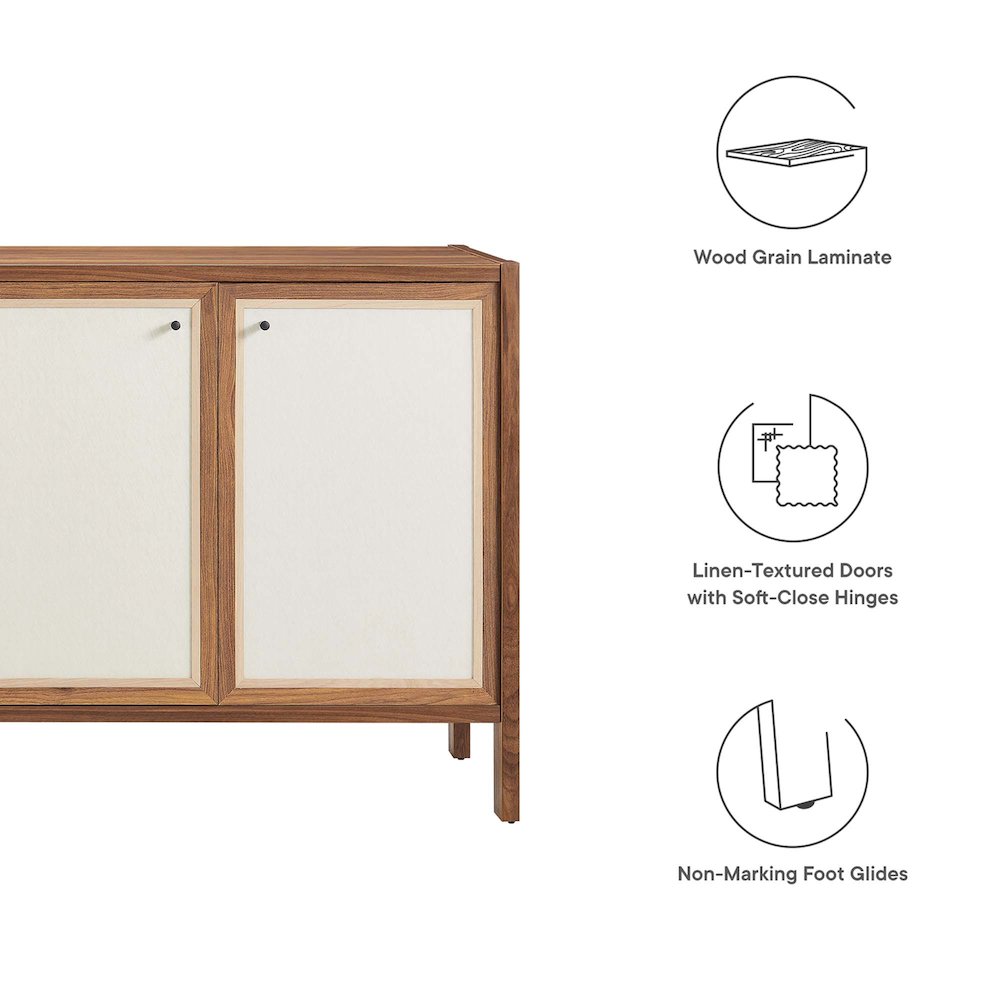 Capri 65" Wood Grain Sideboard Storage Cabinet. Picture 2