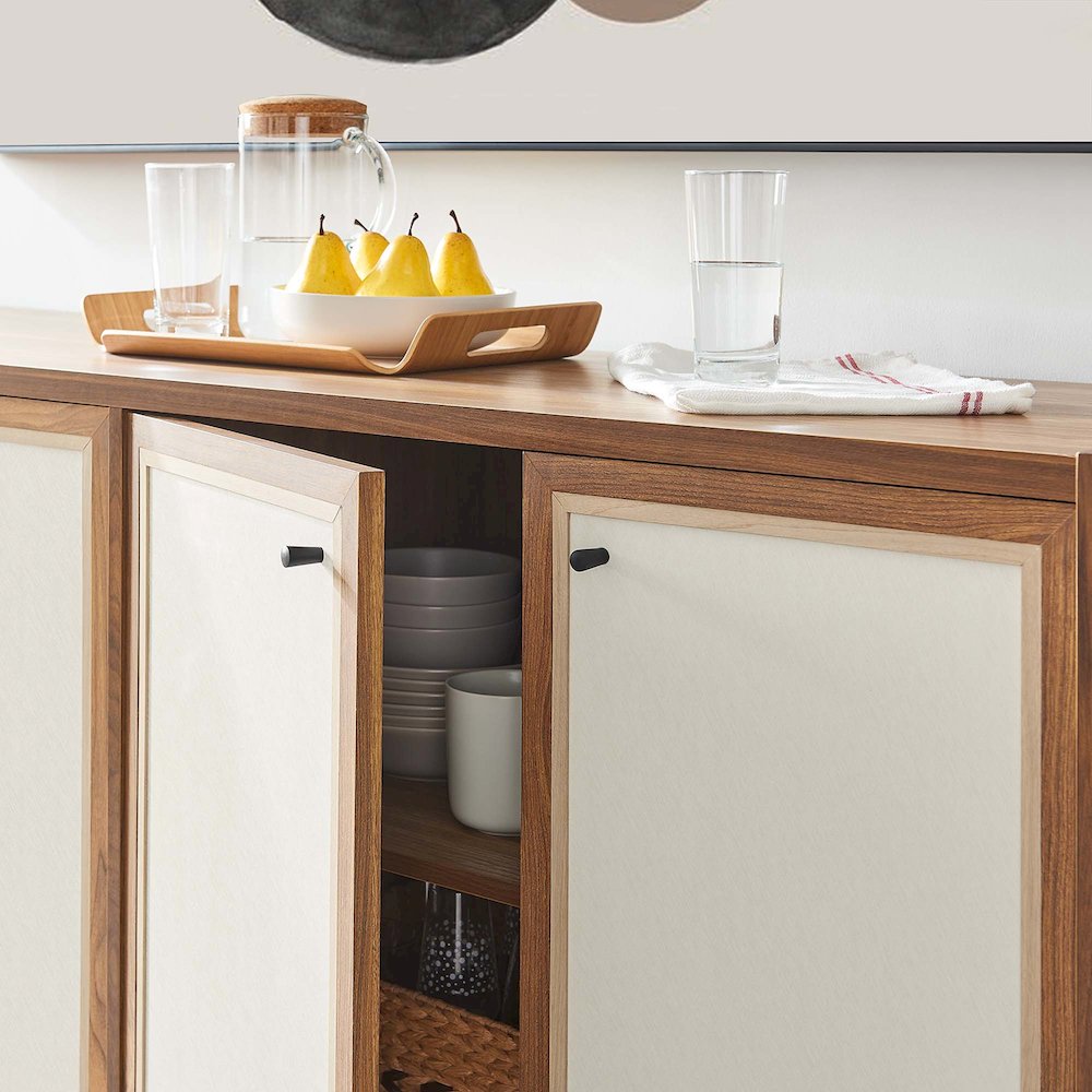 Capri 65" Wood Grain Sideboard Storage Cabinet. Picture 9