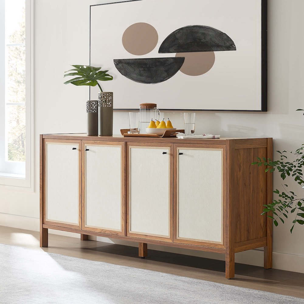 Capri 65" Wood Grain Sideboard Storage Cabinet. Picture 8