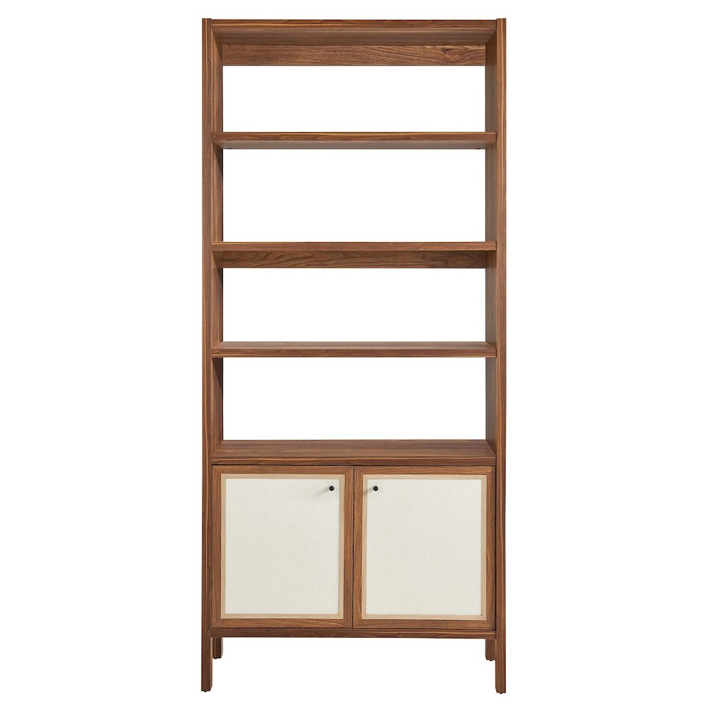 Capri 4-Shelf Wood Grain Bookcase. Picture 5