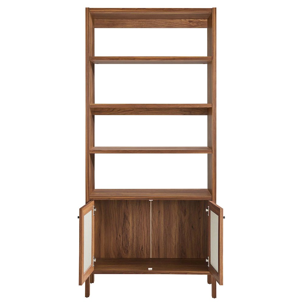 Capri 4-Shelf Wood Grain Bookcase. Picture 6