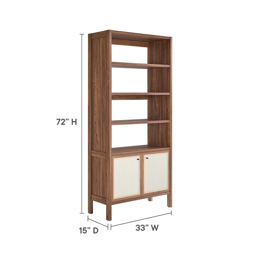Capri 4-Shelf Wood Grain Bookcase. Picture 3