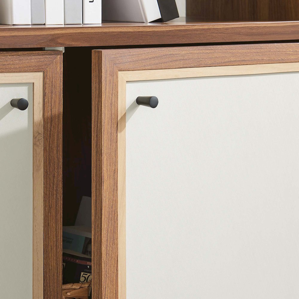 Capri 4-Shelf Wood Grain Bookcase. Picture 8