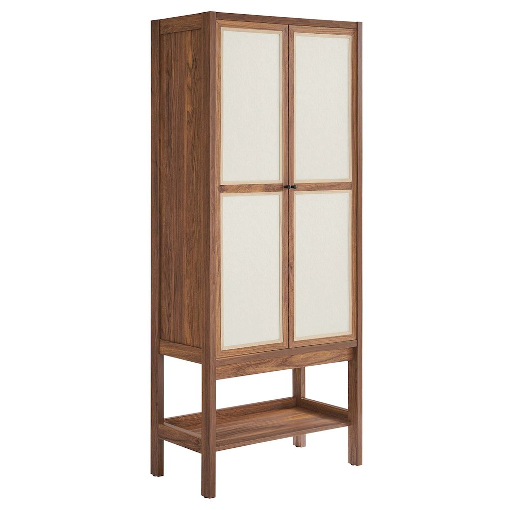 Capri Tall Wood Grain Standing Storage Cabinet. Picture 1