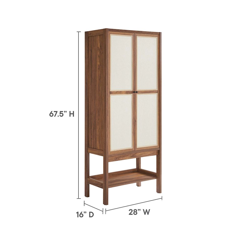 Capri Tall Wood Grain Standing Storage Cabinet. Picture 2