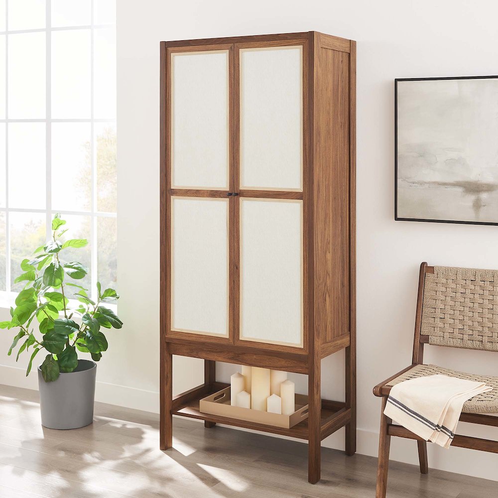Capri Tall Wood Grain Standing Storage Cabinet. Picture 8