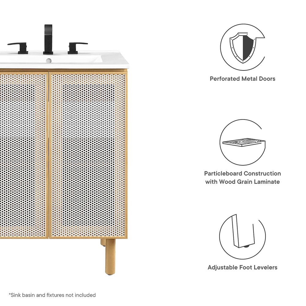 Calla 24" Perforated Metal Bathroom Vanity Cabinet (Sink Basin Not Included). Picture 3