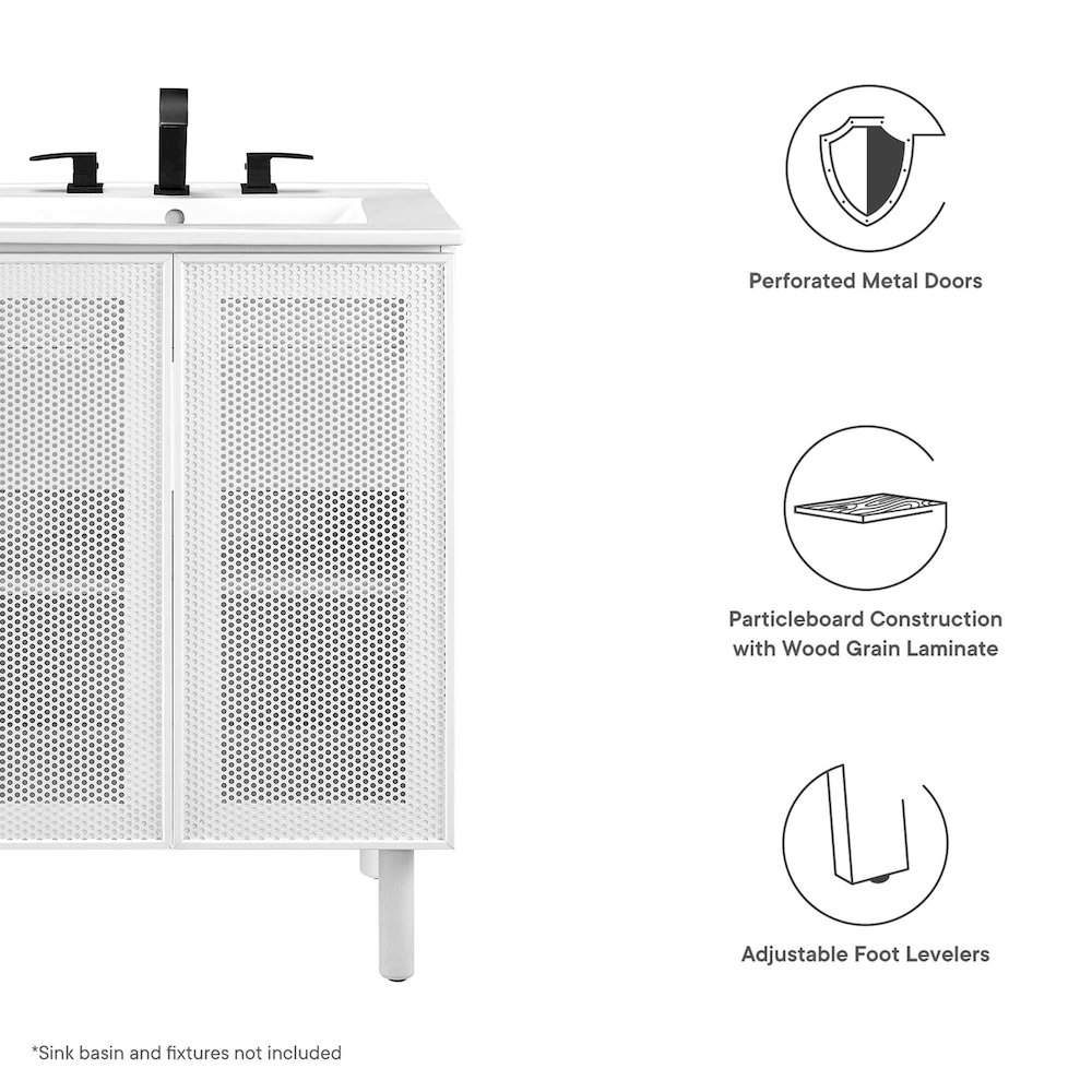 Calla 24" Perforated Metal Bathroom Vanity Cabinet (Sink Basin Not Included). Picture 3