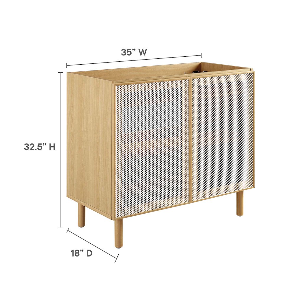 Calla 36" Perforated Metal Bathroom Vanity Cabinet (Sink Basin Not Included). Picture 2