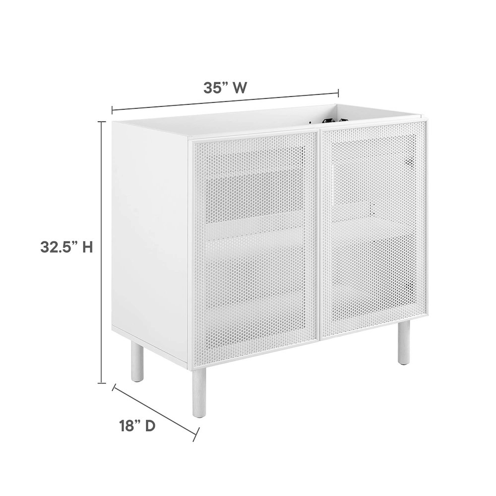 Calla 36" Perforated Metal Bathroom Vanity Cabinet (Sink Basin Not Included). Picture 2