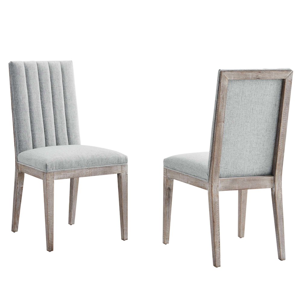 Maisonette French Vintage Tufted Fabric Dining Side Chairs Set of 2. Picture 1