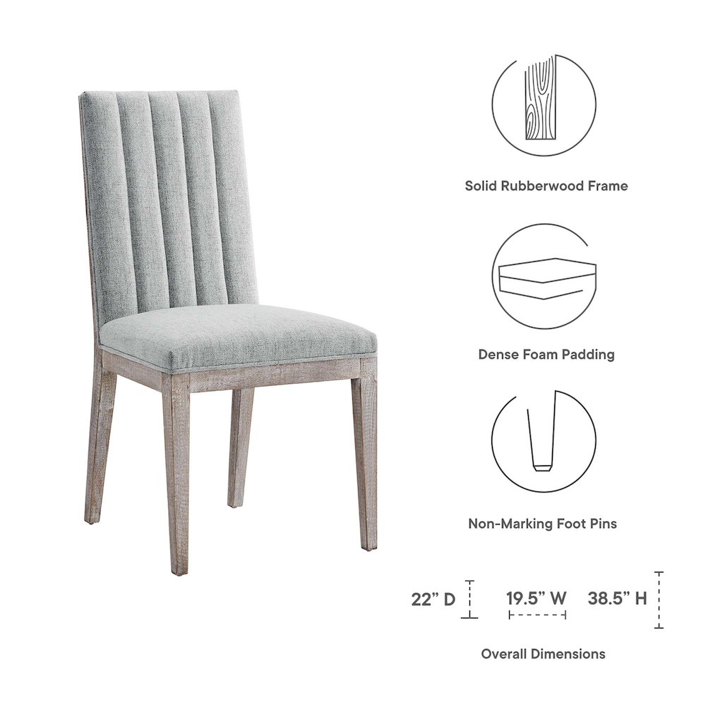 Maisonette French Vintage Tufted Fabric Dining Side Chairs Set of 2. Picture 2