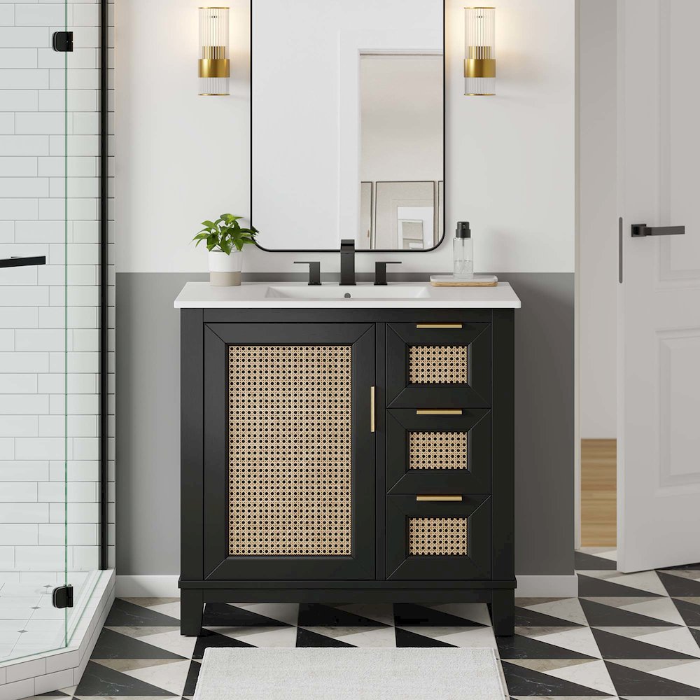 Dixie 36” Solid Wood Bathroom Vanity Cabinet (Sink Basin Not Included). Picture 11