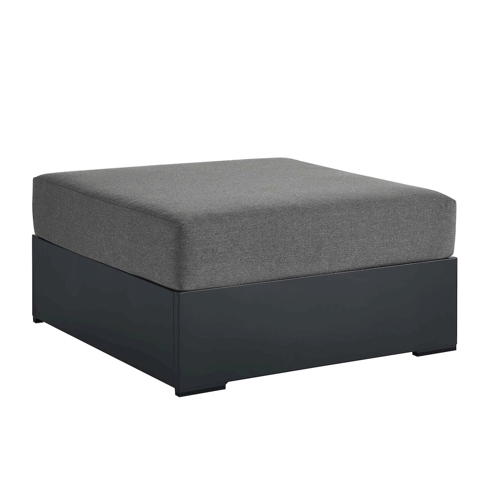 Tahoe Outdoor Patio Powder-Coated Aluminum Ottoman. Picture 1