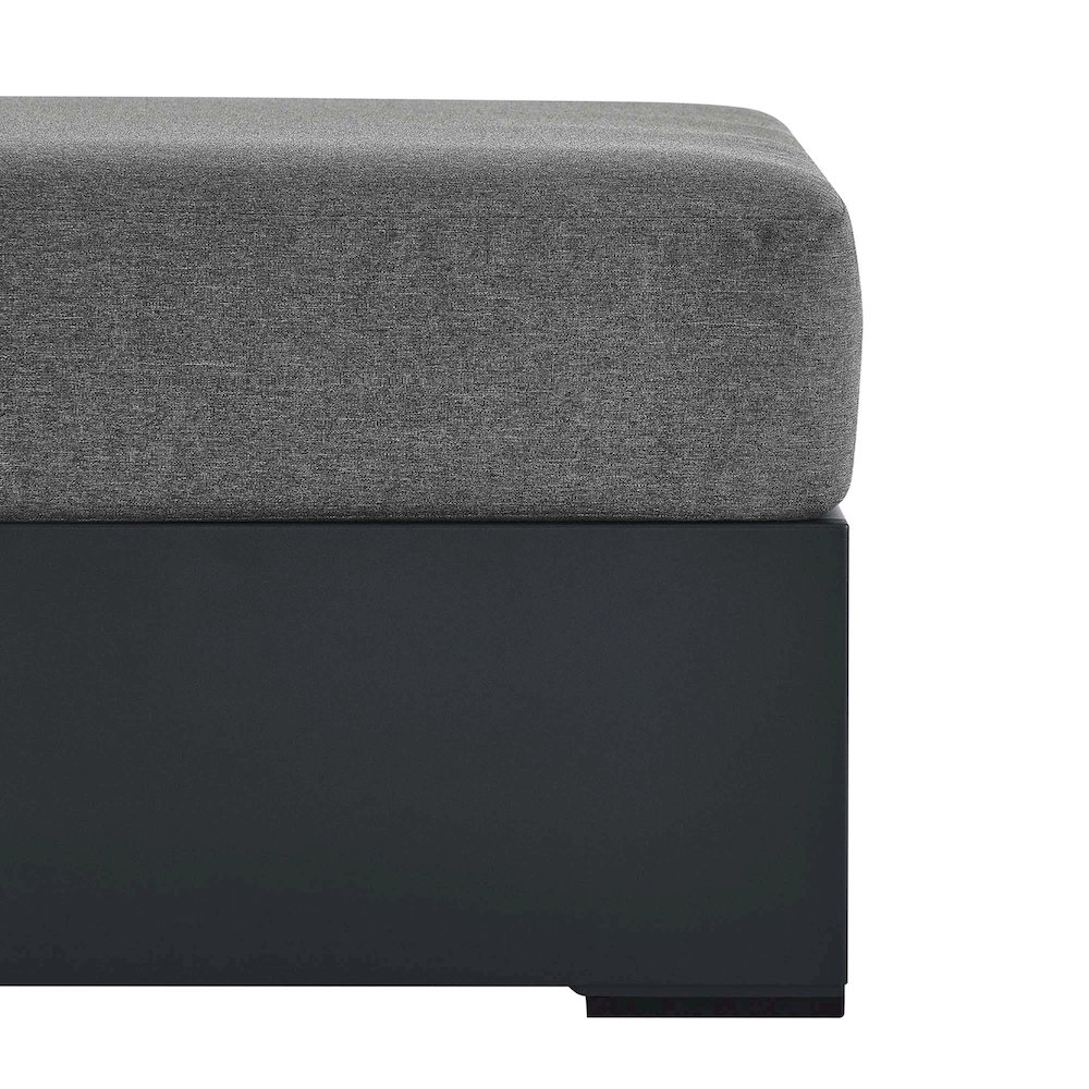 Tahoe Outdoor Patio Powder-Coated Aluminum Ottoman. Picture 6