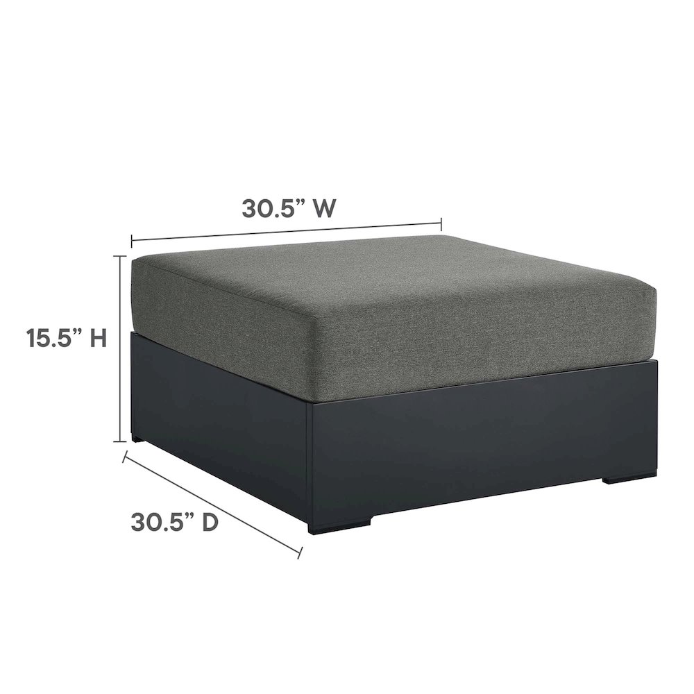 Tahoe Outdoor Patio Powder-Coated Aluminum Ottoman. Picture 3