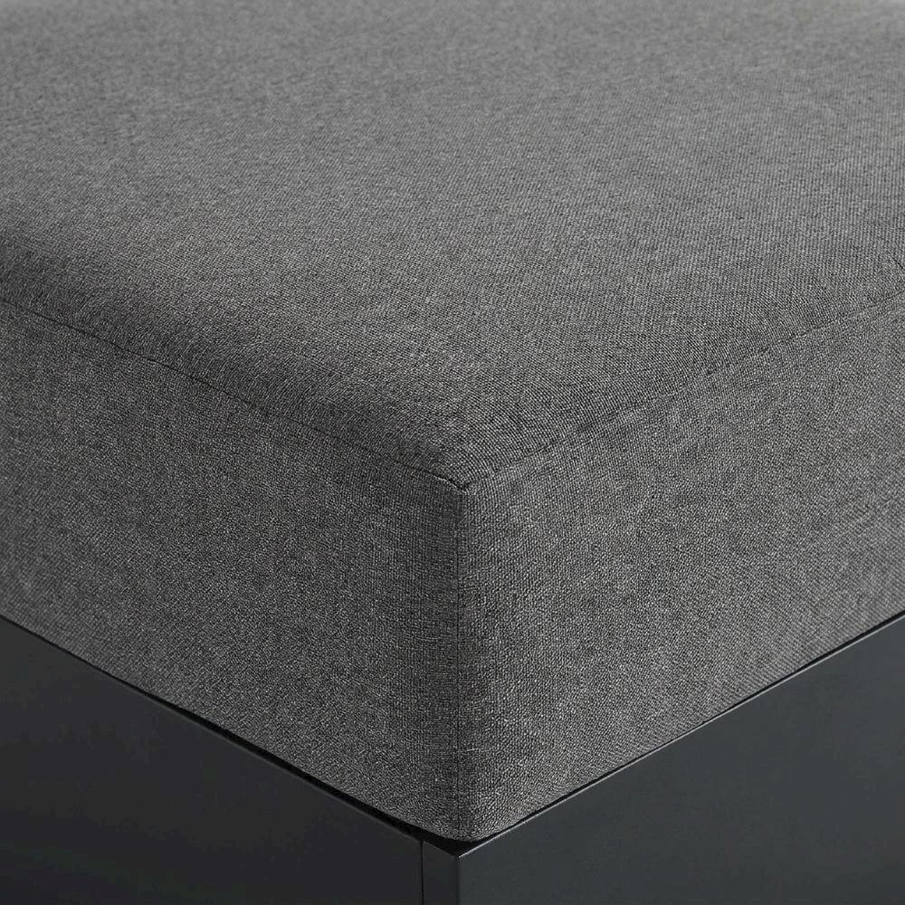 Powder-Coated Aluminum Patio Ottoman, Outdoor Foot Rest, Gray Charcoal. Picture 6