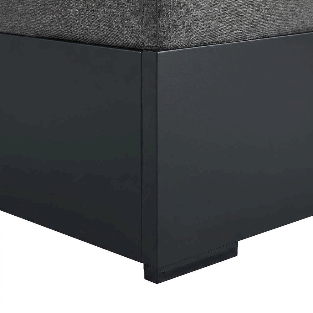 Powder-Coated Aluminum Patio Ottoman, Outdoor Foot Rest, Gray Charcoal. Picture 7
