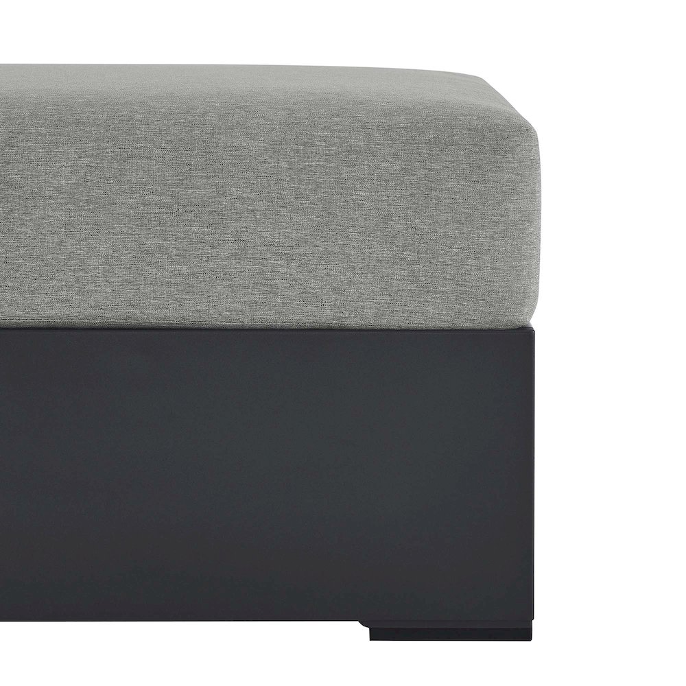 Tahoe Outdoor Patio Powder-Coated Aluminum Ottoman. Picture 6