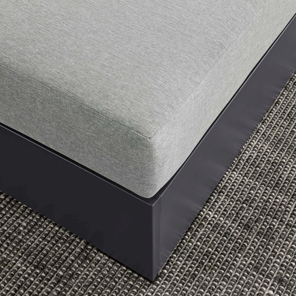 Tahoe Outdoor Patio Powder-Coated Aluminum Ottoman. Picture 8