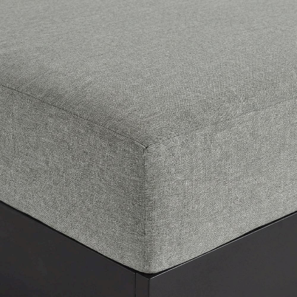 Powder-Coated Aluminum Patio Ottoman, Outdoor Foot Rest, Gray Gray. Picture 6