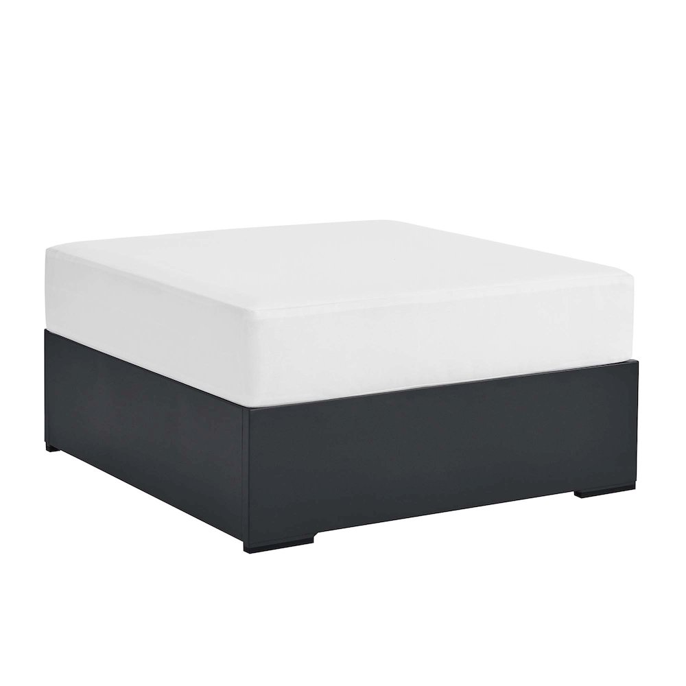 Tahoe Outdoor Patio Powder-Coated Aluminum Ottoman. Picture 1