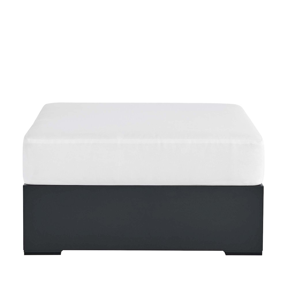 Tahoe Outdoor Patio Powder-Coated Aluminum Ottoman. Picture 4
