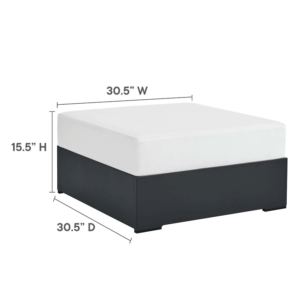 Tahoe Outdoor Patio Powder-Coated Aluminum Ottoman. Picture 3
